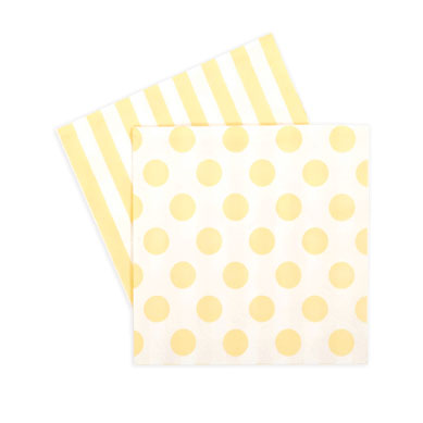 Paper Napkins ~ Limoncello Spots & Stripes