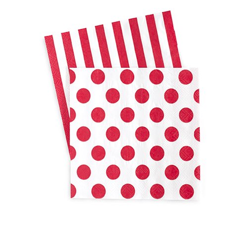 Candy Cane Red Paper Napkins