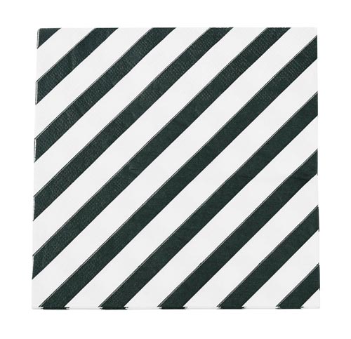 Black Diagonal Stripe Paper Napkins