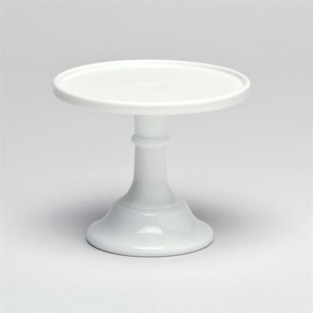 Milk Glass Pedestal ~ 16cm White