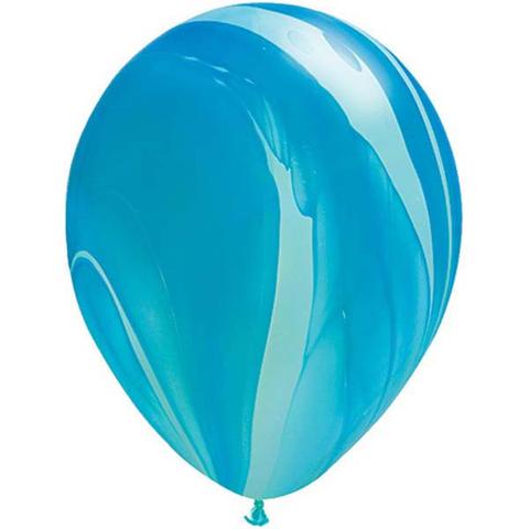 Blue Rainbow Marble Balloons by Qualatex SuperAgate.
