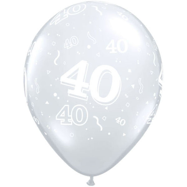 Diamond Clear 40-A-Round Balloons for your 40th birthday or ruby wedding anniversary.