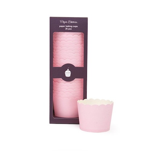 Solid pink baking cups by Paper Eskimo.