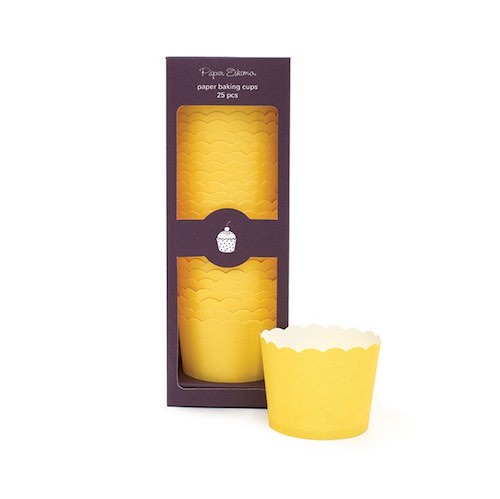 Solid yellow baking cups by Paper Eskimo.