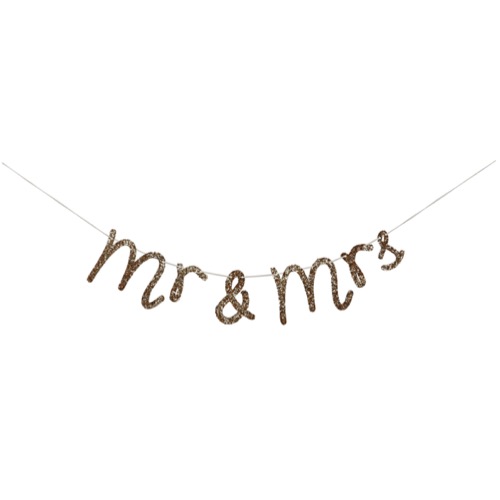 Gold Mr & Mrs Garland by Meri Meri.