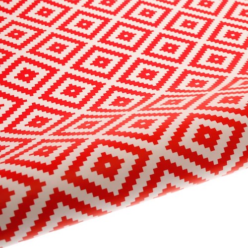 Aztec Red gift wrap table runner