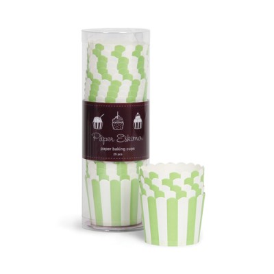 Baking Cups ~ Apple Green Stripe