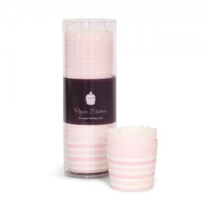 Baking Cups ~ Pink Blush Stripes