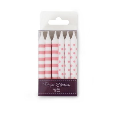 Candles ~ Pink Floss Stripes & Spots