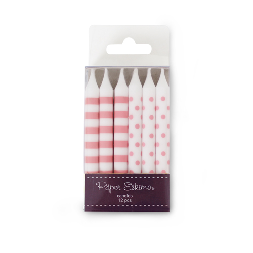 Candles ~ Pink Floss Stripes & Spots
