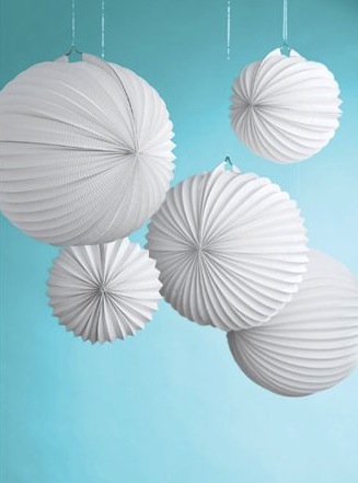 Paper Accordion Lanterns ~ White