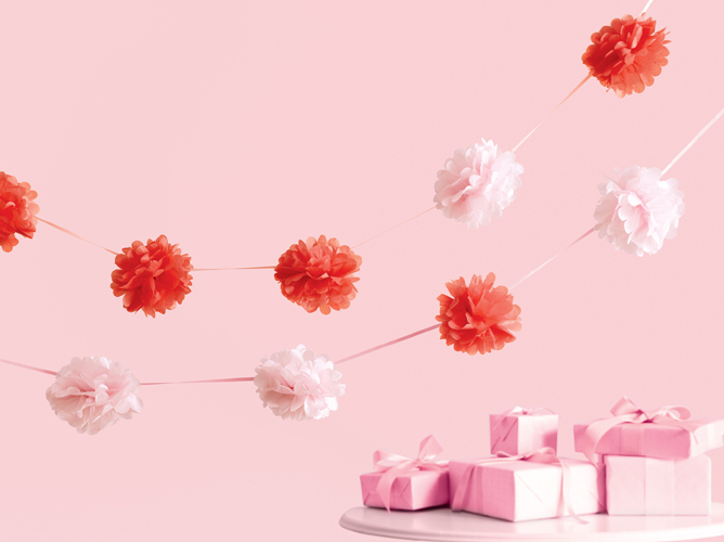 tissue pom garland