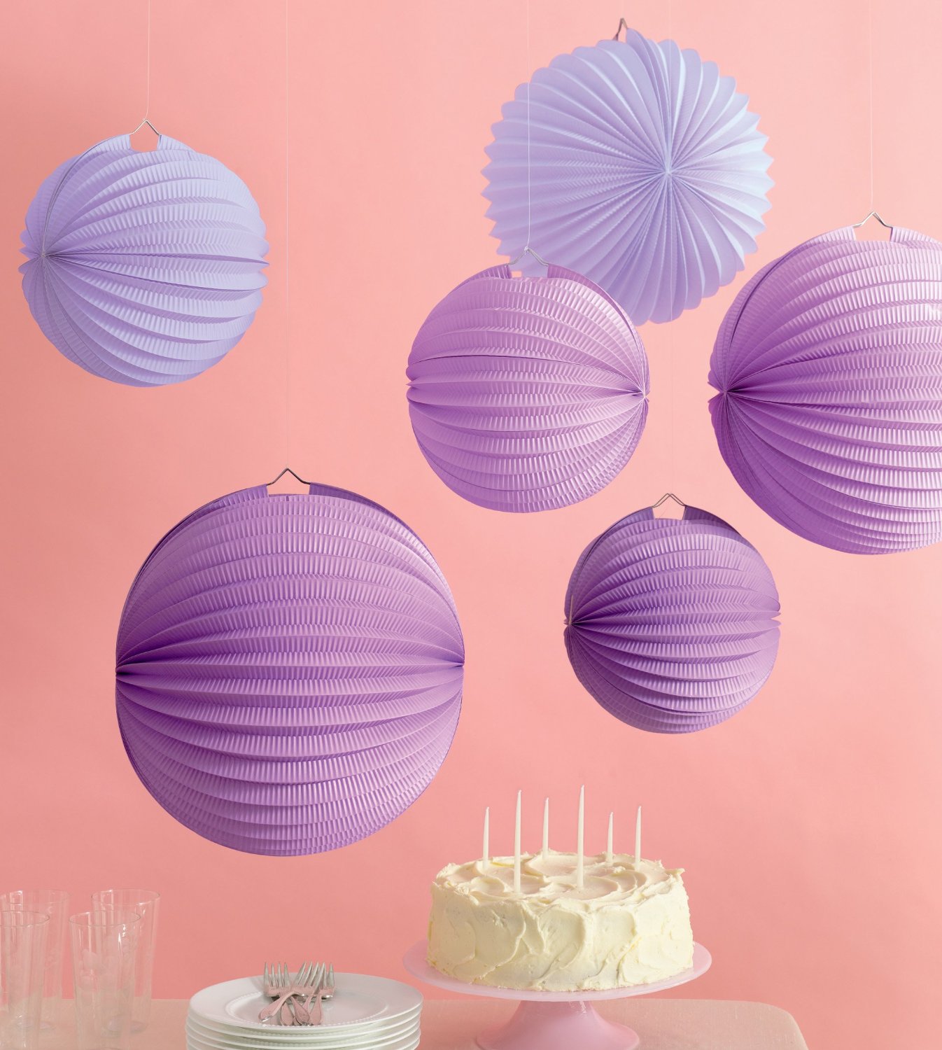 Paper Accordion Lanterns ~ Purple