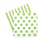 Paper Napkins ~ Apple Green Spots & Stripes