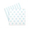 Paper Napkins ~ Powder Blue Spots & Stripes