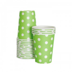 Paper Cups ~ Apple Green Polka Dots