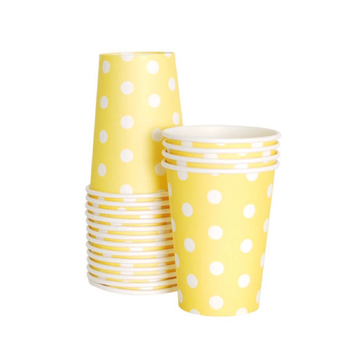Paper Cups ~ Limoncello Polka Dots