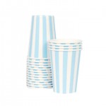 Paper Cups ~ Powder Blue Stripes