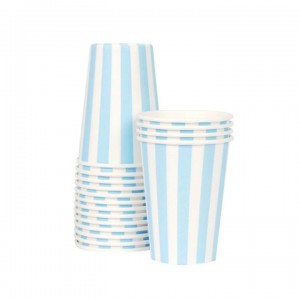 Paper Cups ~ Powder Blue Stripes