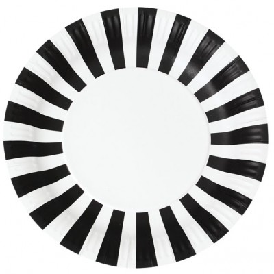 Paper Plates ~ Black Stripes