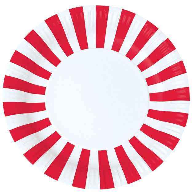 Paper Plates ~ Candy Red Stripes