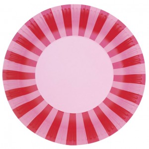 Paper Plates ~ Pink Floss Stripes