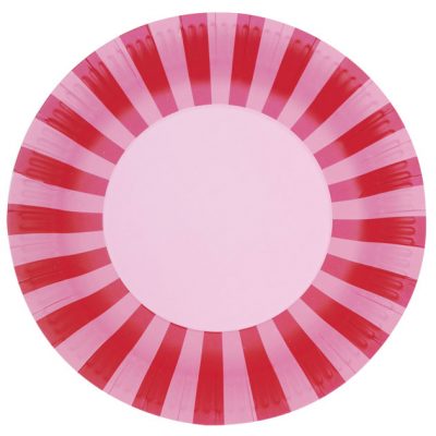 Paper Plates ~ Pink Floss Stripes