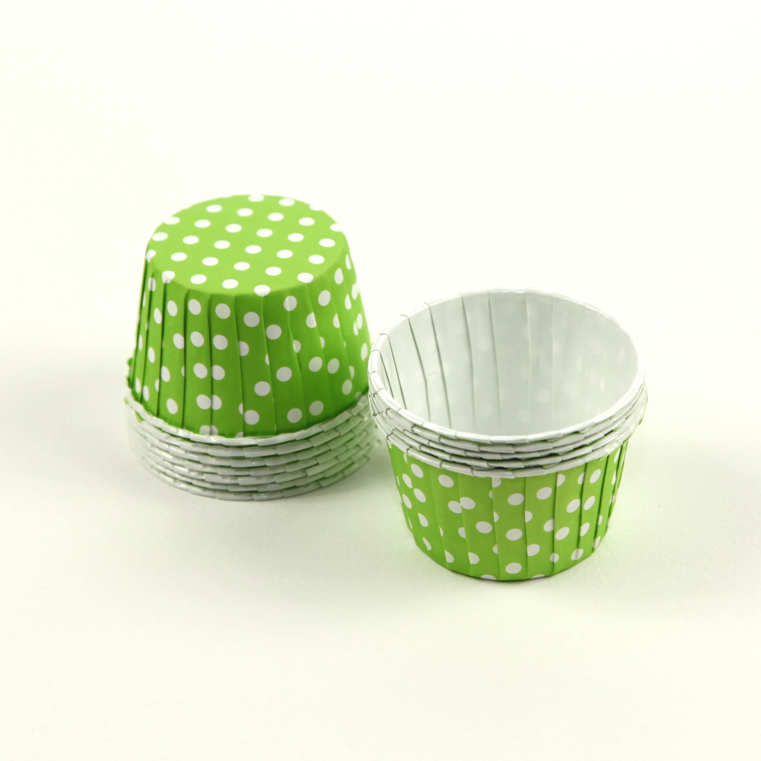 Serving Cups ~ Green Polkadot