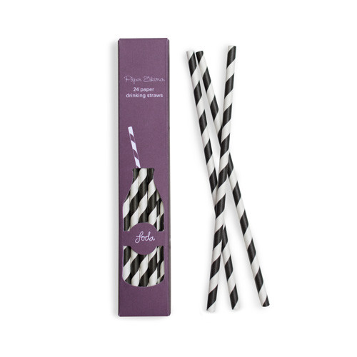 Black & White Stripe paper straws by Paper Eskimo.