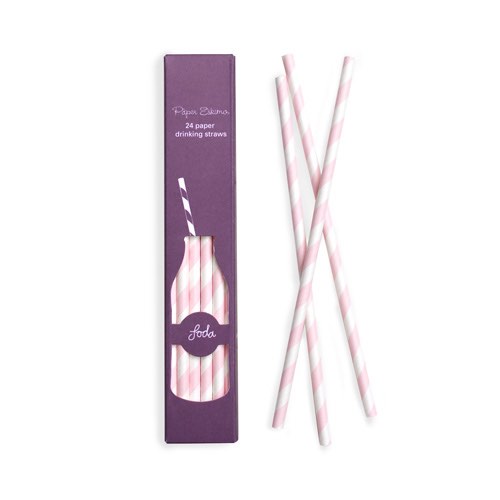 Marshmallow Pink Paper Straws make fabulous retro drinking straws