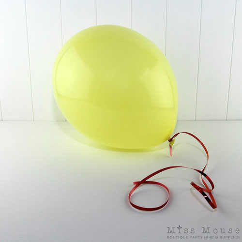 Lemon Yellow Balloons in a soft yellow tone. Fill with helium or air.