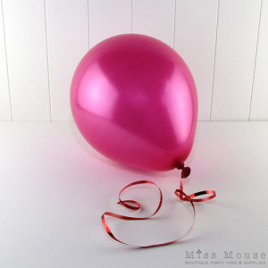 Metallic Magenta Balloons which are helium quality latex.