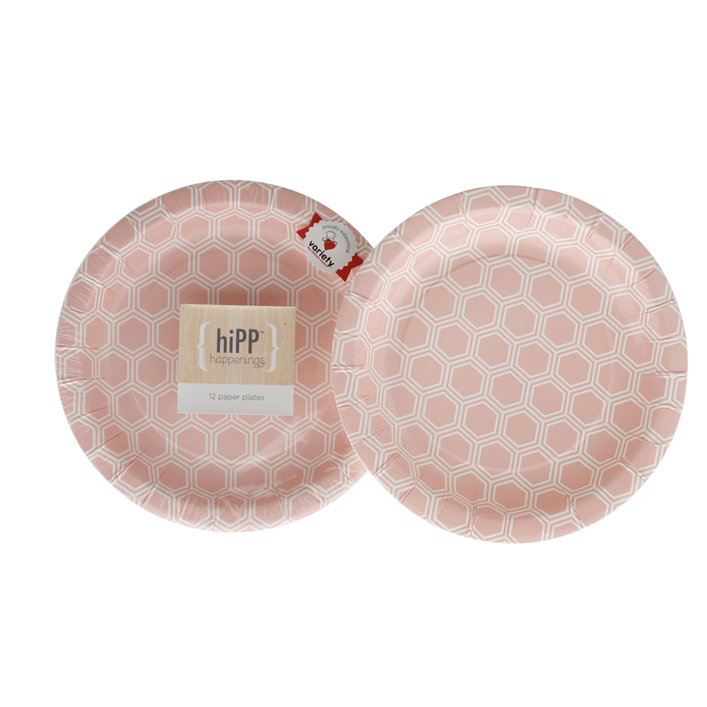 Paper Plates ~ Sweet Pink Honeycomb