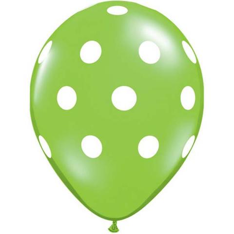 Lime Green Big Polka Dots Balloons by Qualatex