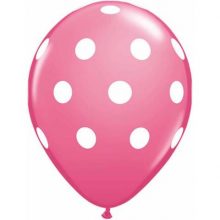 Rose Pink Big Polka Dots Balloons by Qualatex