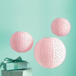 Eyelet Paper Lanterns ~ Pink