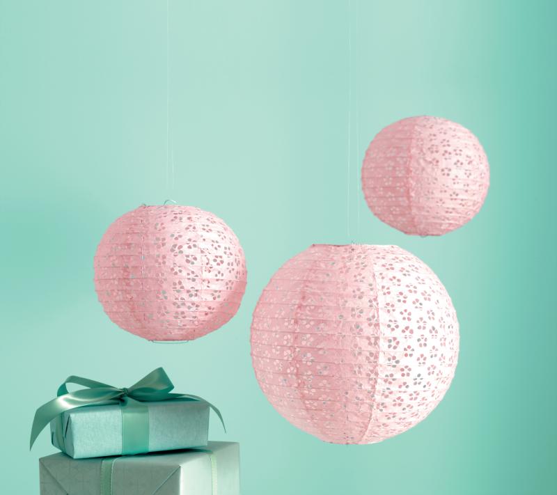 Eyelet Paper Lanterns ~ Pink