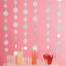 Glittered Dot Garland ~ White