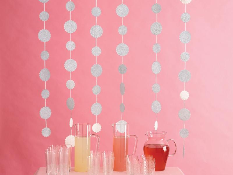 Glittered Dot Garland ~ White