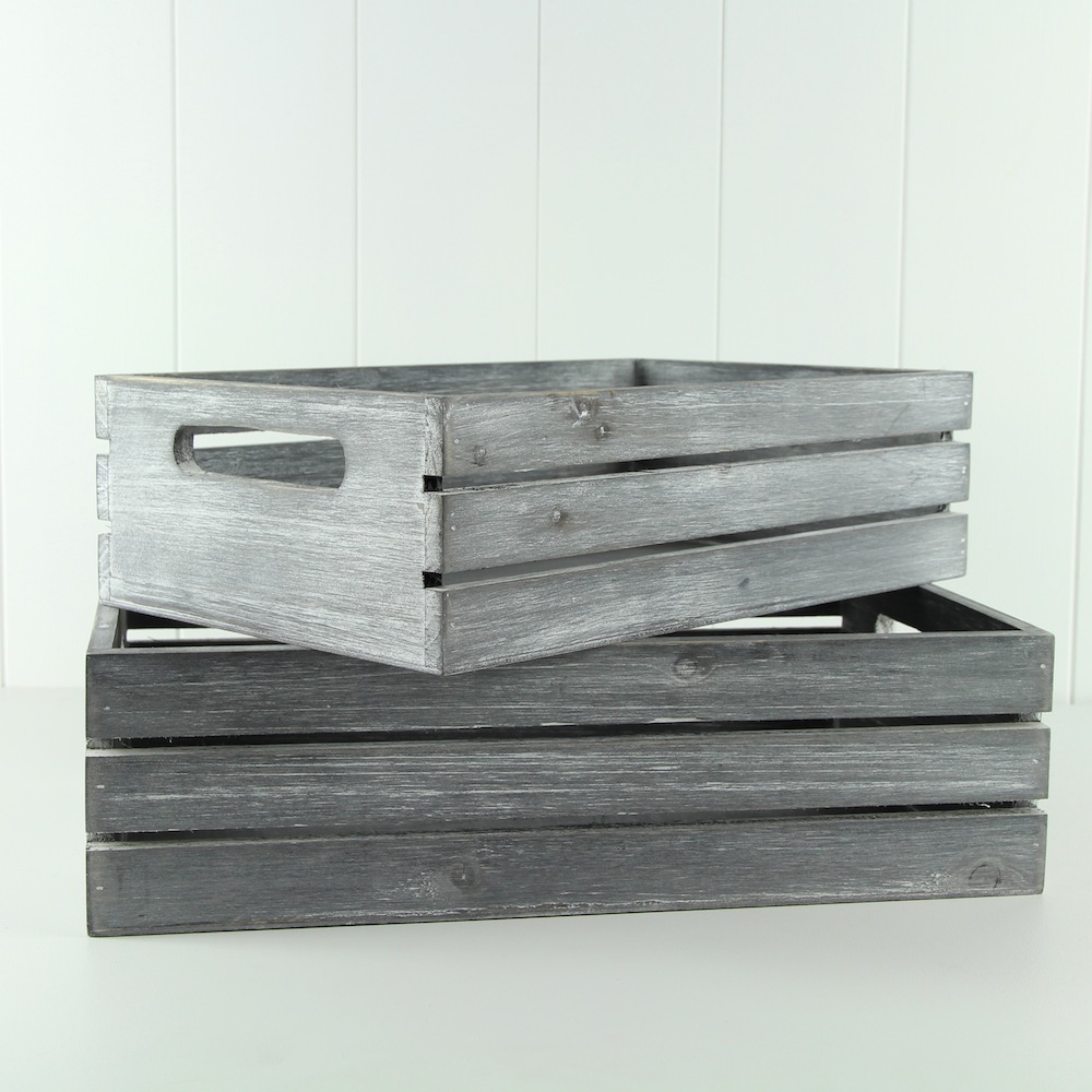 Whitewash Wooden Crates