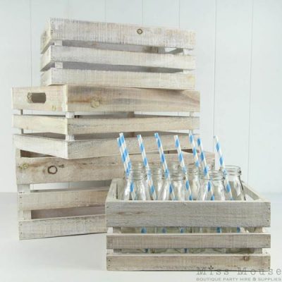 Whitewash Wooden Crates