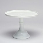Milk Glass Pedestal 24cm ~ White