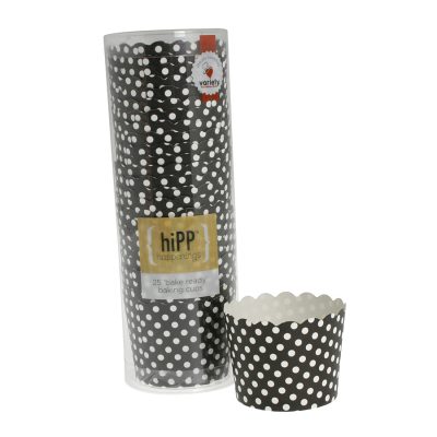 Baking Cups ~ Black Polkadot