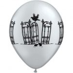 Silver Haunted Iron Gates Balloons for Halloween