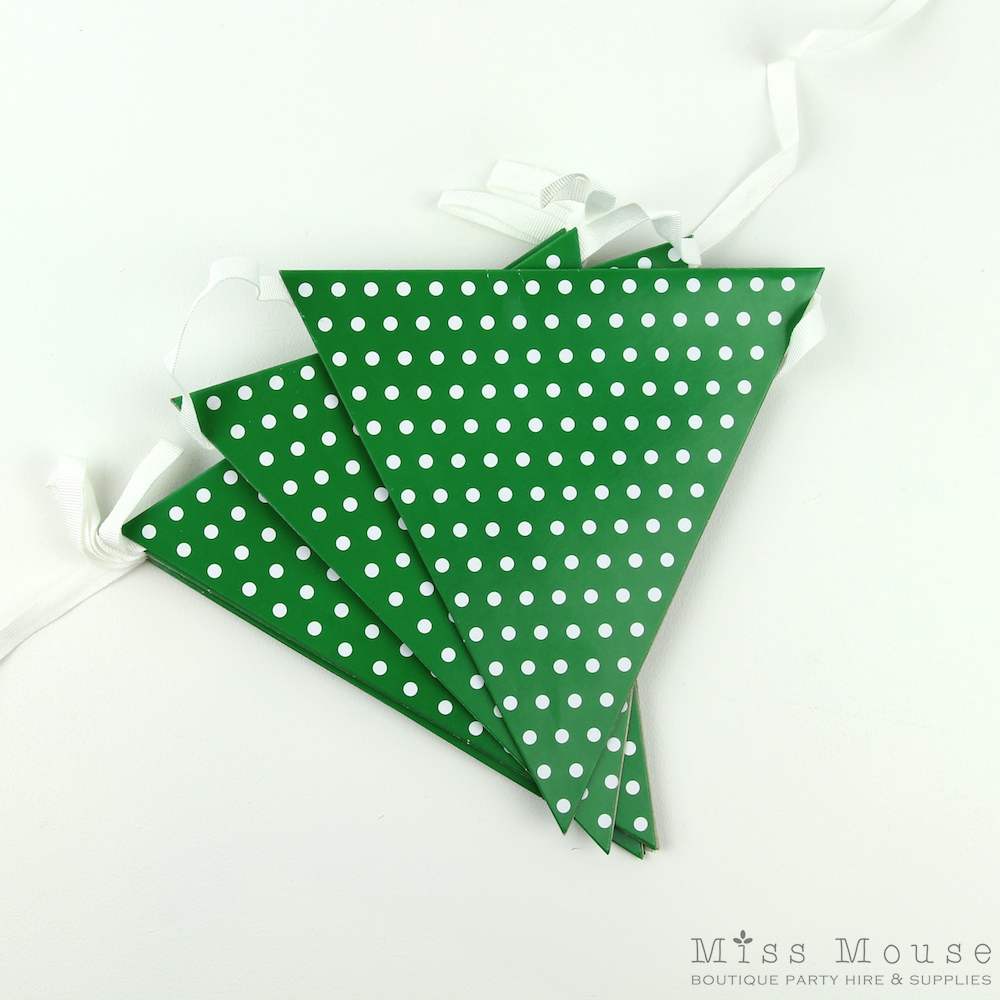 Polkadot Bunting Flags ~ Green