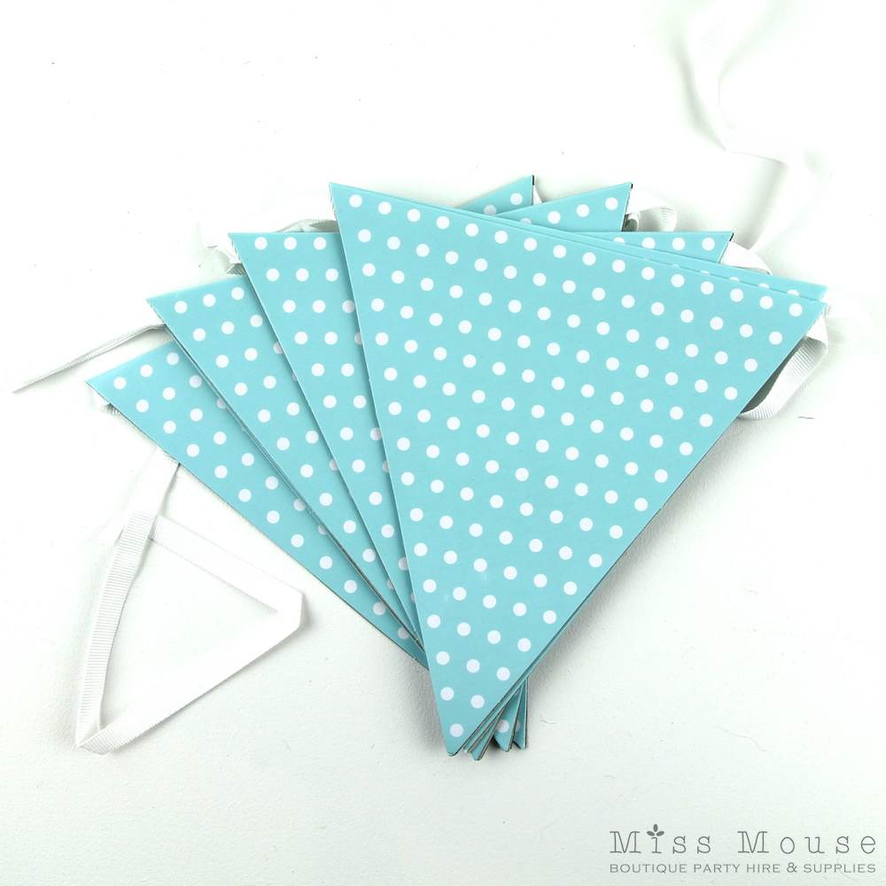 Polkadot Bunting Flags ~ Pastel Blue