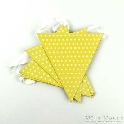 Polkadot Bunting Flags ~ Yellow