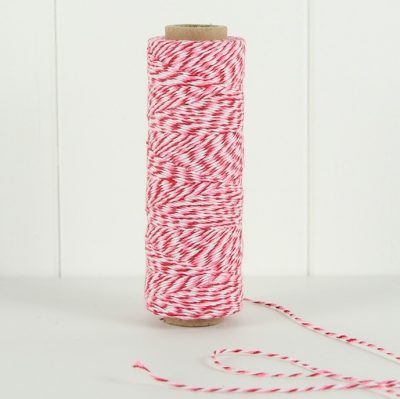 Bakers Twine ~ Raspberry Stripe 90m