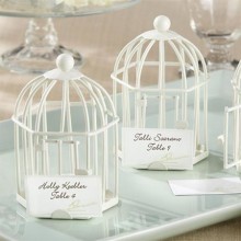 Birdcage Votive Place Card Holder ~ White