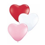 Mini Heart Balloons in red, pink and white